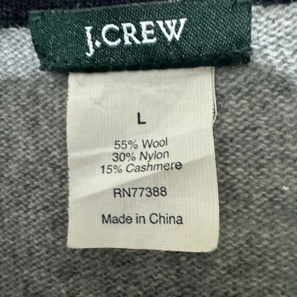 J. Crew Gray Wool-Cashmere Blend Sweater Cardigan Button Up Cardigan size Large - Picture 6 of 9